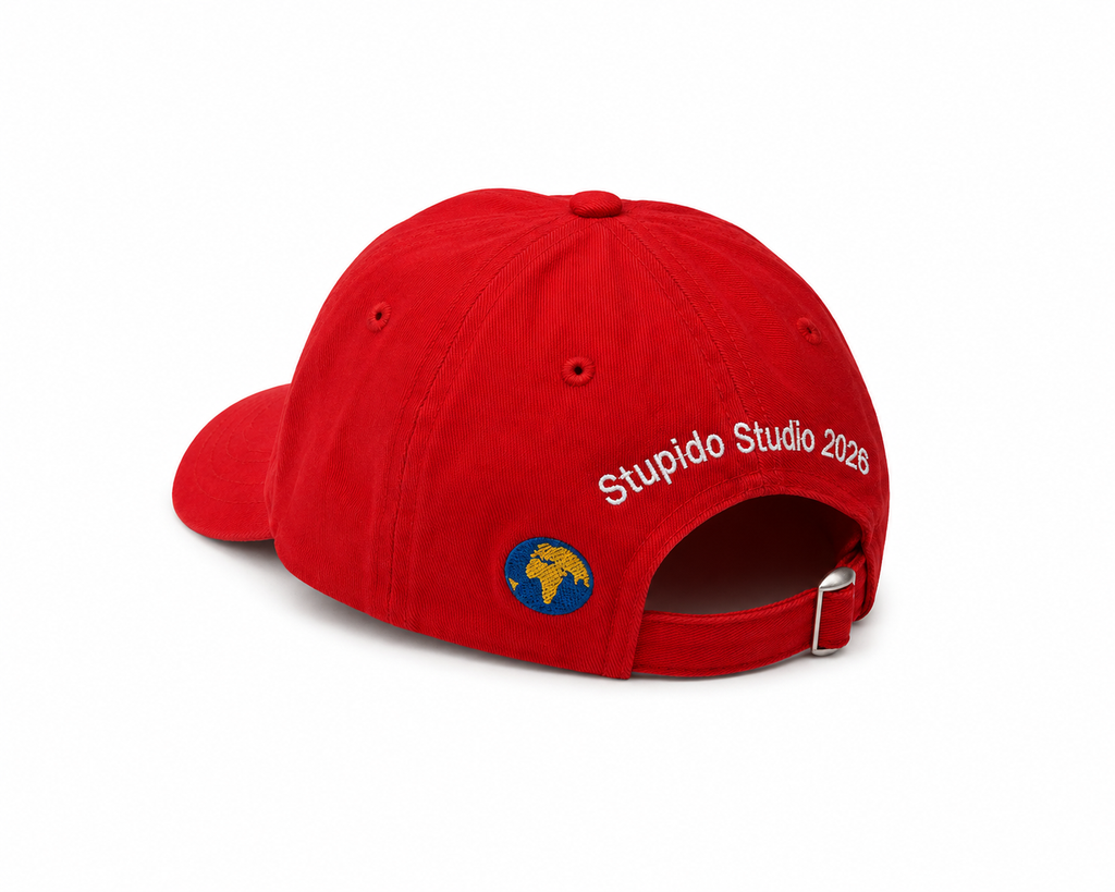 WORLD GONE STUPID - 6 PANEL CAP (RD)